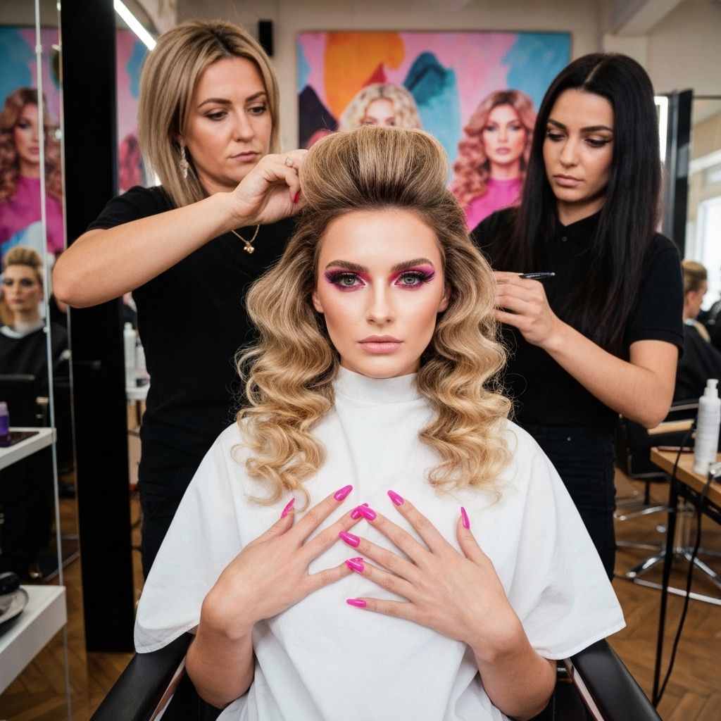 Luxurious salon editorial in vibrant color